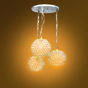 Crystal Hanging Light Silver, Round