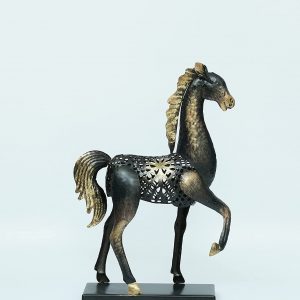 Handmade Iron Turkish Running Horse Home Decorative Sculpture Showpiece