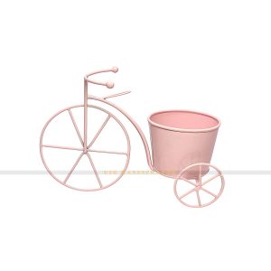 Pink Cycle Tabletop Iron Planter