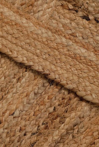 Handcrafted Rectangular Jute Mat |RectangularJute Mat Rug/Jute Mat Carpet for Livingroom, Bedroom, Dining Room (Black LINE-Beige, 4X3 FEET)
