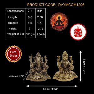 Brass Laxmi Ganesha Idol For Home Temple Decor Mandir Room Decoration