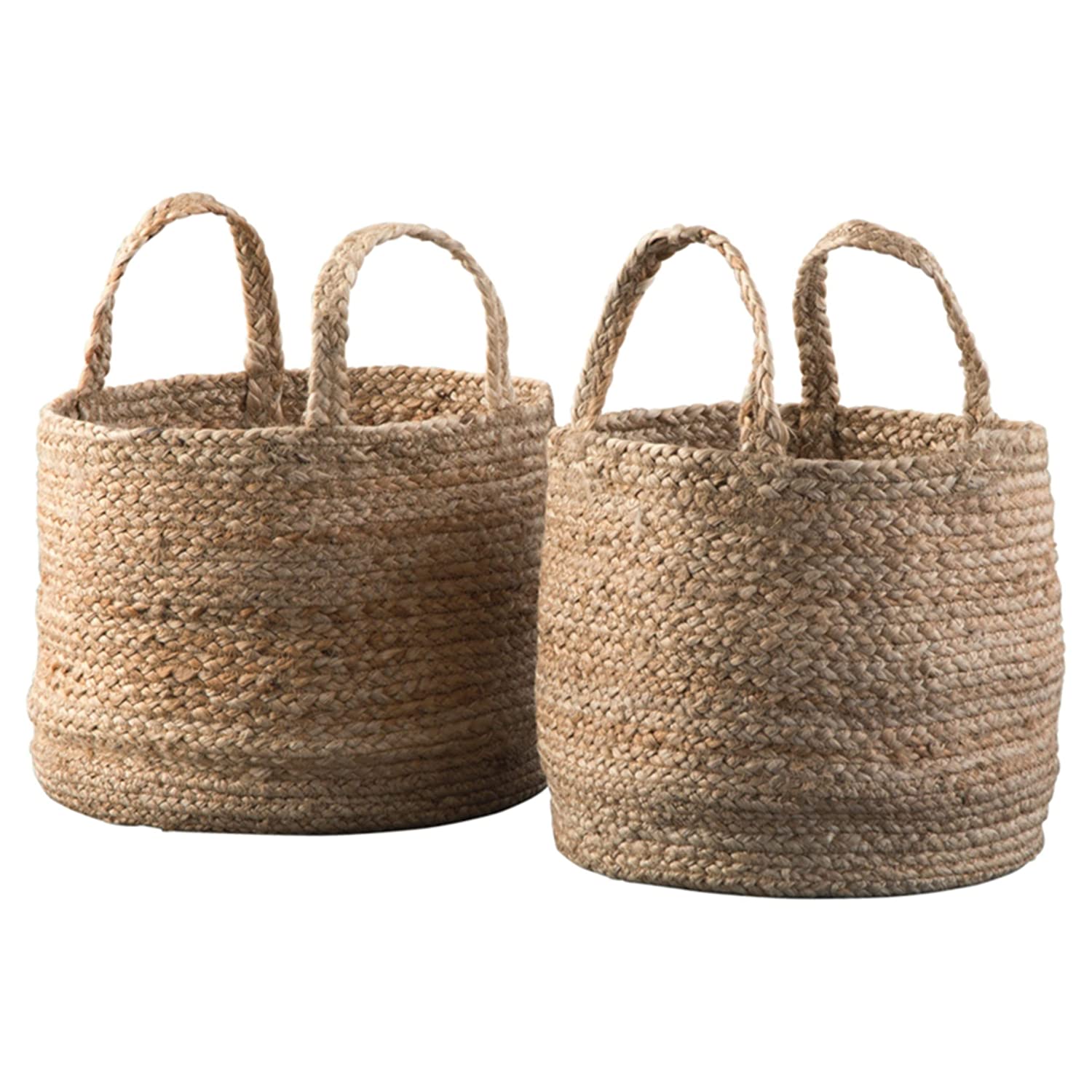 Handcrafted Storage Basket Beige Color with Beige Cotton Rope Organizer  Baby Laundry Baskets for Blanket Toys Towels Nursery Hamper Bin with  Handle(Set of 2) - Online Store for Eco-friendly Lifestyle Items!