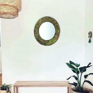 Wood Wall Hanging Mirror (61 x 60 x 4 cm, Multicolour)