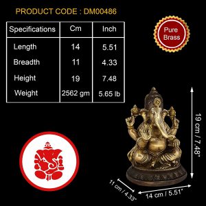 Brass Ganesha Idol for Home Decor and Gifting