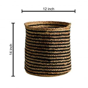 Handcrafted Woven Beige Storage Basket