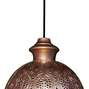7W Hanging Lamp With E-27 Socket, Copper, Round