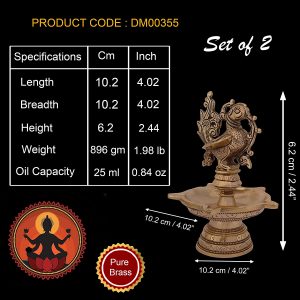 Oil Lamp Pooja Diya Brass Light Puja Decorations for Home Decor and Gifting