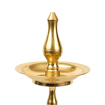 Handcrafted Brass Oil Lamp for Home Decor and Gifting (12 Inches)