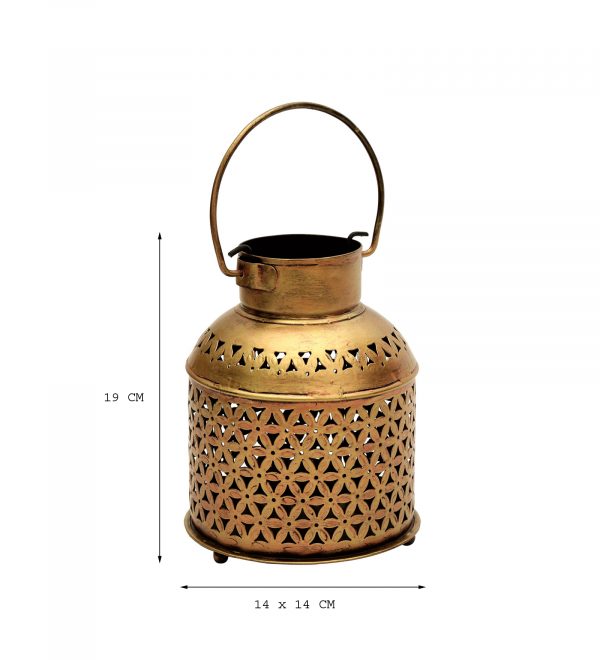 Gold Iron Kavya Big T-Lights Candle Holder for Home Decor and Gifting