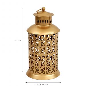 Gold Iron Utsav Lantern T-Lights Candle Holder