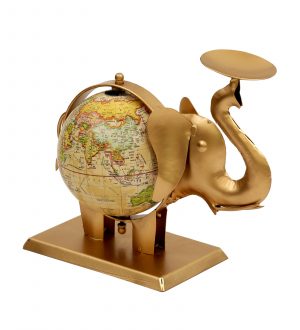 Gold Iron Nitra Ele Globe T-Lights Candle Holder for Home Decor