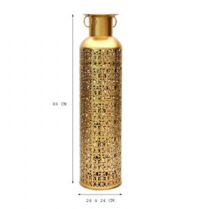 Gold Iron Mia Pillar Vase T-Lights Candle Holder