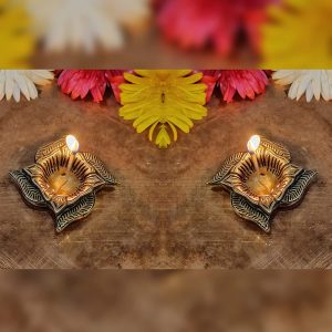 Swastik Vilakku Brass Diya Diwali Oil Lamp Pooja Light Puja Decorations Set 4 Diya