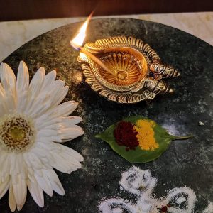 Laxmi Ganesh Brass Diya Indian Diwali Oil Lamp Pooja Light Puja Decorations