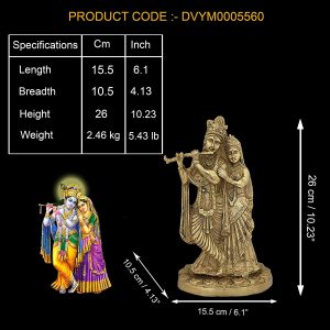 Sri Hindu Goddess Radha and Lord Krishna Idol Sculpture Statue