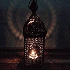 Moroccan Style Metal Lantern with Beautiful Tea Light Holder