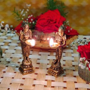 Lady Deep Laxmi Brass Diya  Home Decoration Set 4 Diya