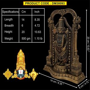 Tirupati Balaji Lord Venkateswara Idol Decor God Home Front Entrance Door Living Room