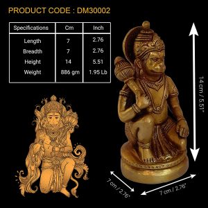 Sri Hanuman Idol Brass Statue for Home Decor and Gifting