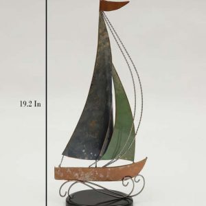 Handcrafted Multicolour Iron Aasmi Boat Ship Model for Home Decor and Gifting