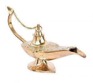 Brass Aladdin Chirag Lamp Incense Burner