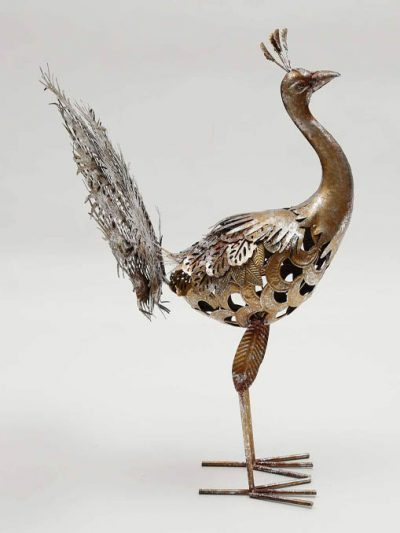 Multicolour Iron Amaya Peacock Bird Figurine Table Decor and Gifting 49.8 X 18.3 X 57.9 cm