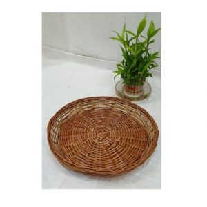 Bamboo Cane Round Basket, 20 inch, Brown