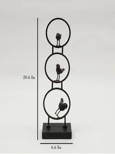 Black Iron Baro Bird Figurine Table Decor
