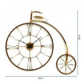Cycle Wheel Clock in Golden