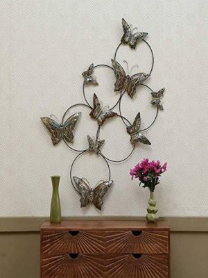 Brown Wrought Iron Brush Footed Butterflies Wall Art for Home Decor and Gifting