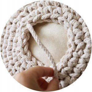 Cotton Knitted Bean Filled Pouf