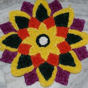 Flower Design 2 feet Rangoli Mat