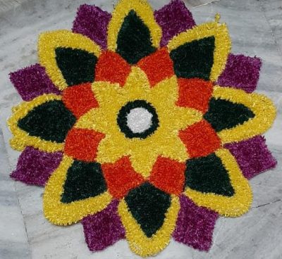 Flower Design 2 feet Rangoli Mat