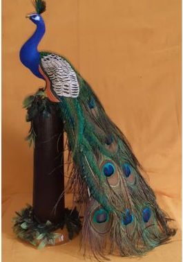 Handcrafted 20 inches Fiber Peacock Showpiece