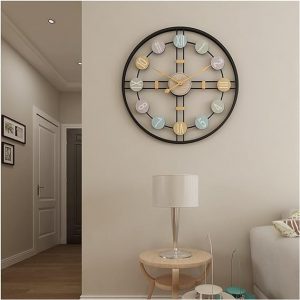 Handcrafted Color English and Roman numerical Metal Round Wall Clock 30 Inches