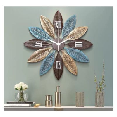 Handcrafted Decorative Leaf Shape Wall Clock for Home Decor