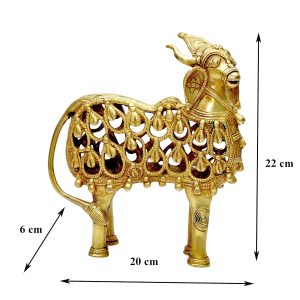 Handcrafted Dhokra Nandi with Jali work