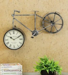 Metal Cycle Clock with Silver Color