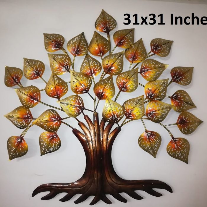 Handcrafted Powder Coated Metal Decorative Tree Wall Art