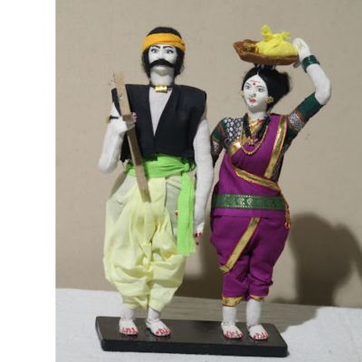 Handmade Maratha Jodi Cotton Dolls