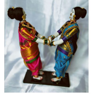 Handmade Marathi Girls playing Cotton dolls