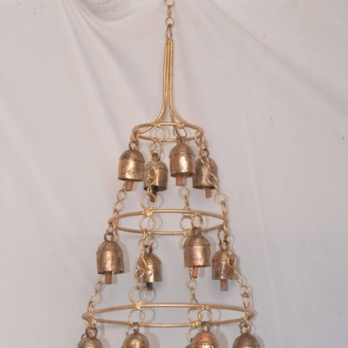 Copper Wall Hanging Wind Chime Jhoomar with 16 bells