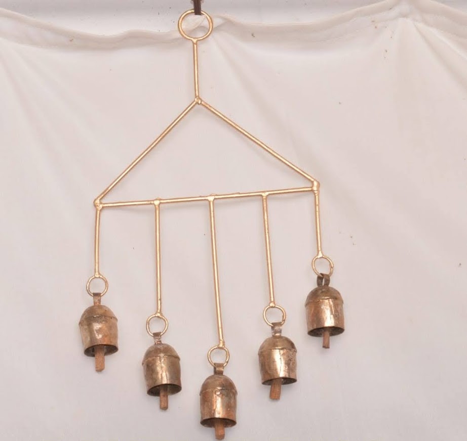 copper Wind Chime String with 5 bells