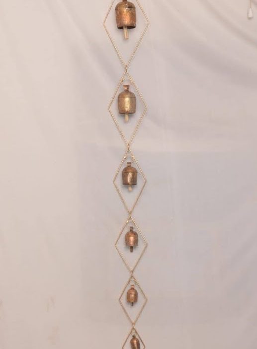 copper Wind Chime String of 7 bells