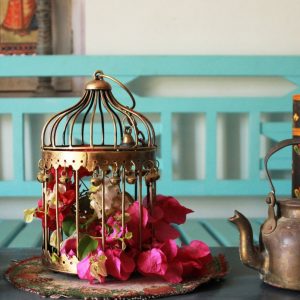 Handcrafted Panjarika-Golden Cage For Flower Diya Decor