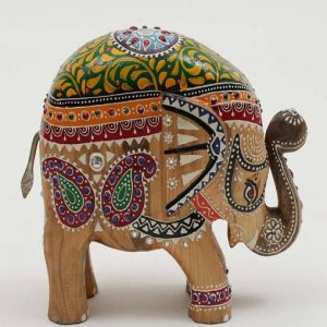 Wood Jumbo Elephant Big Animal Figurine Table Decor