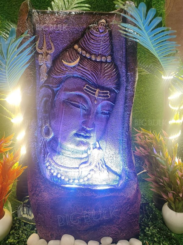 Lord Shiva Big Fiber Fountain with Led Lights