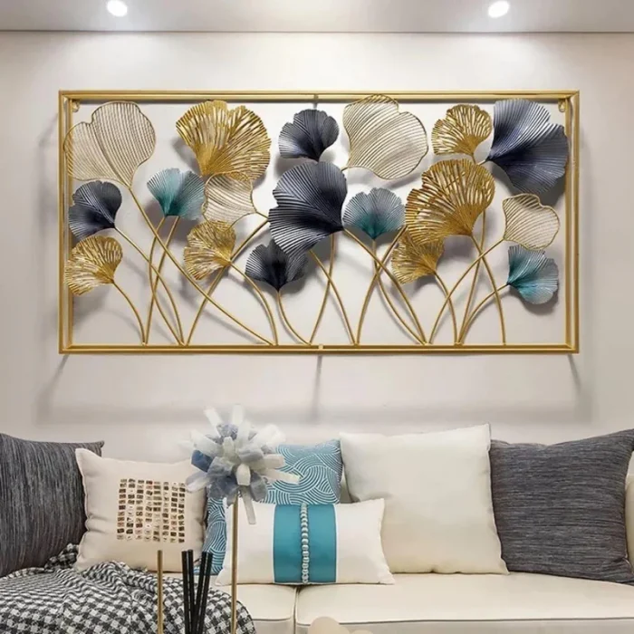 Luxurious Multicolor Metal Leaf and Flower Wall Decor