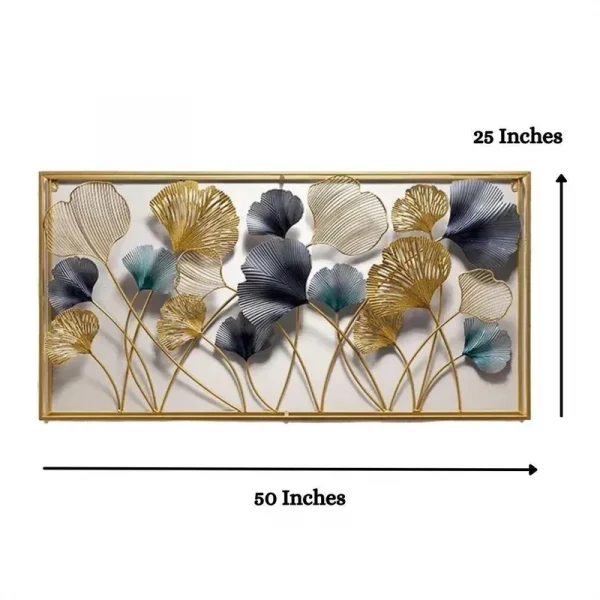 Luxurious Multicolor Metal Leaf and Flower Wall Decor Stunning Home Wall Sculpture