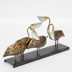 Multicolour Pelican Family Home Decorative Showpiece for Home Decor and Gifting